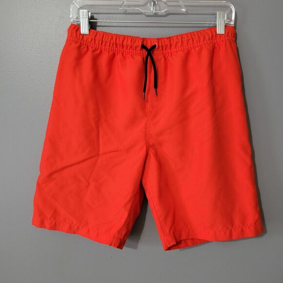 Lands End Swim Trunks Mens Size L Orange Beach Preppy Vacation Travel Swim - Picture 1 of 12